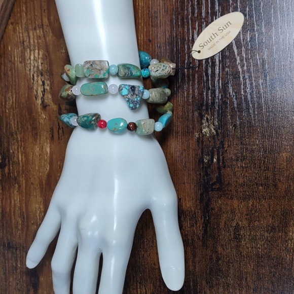South Sun Nugget Stretch Bracelet  3 pc Set - Picture 1 of 4